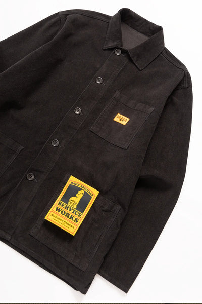 SERVICE WORKS CORDUROY COVERALL JACKET BLACK