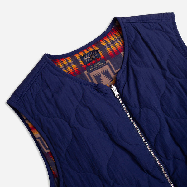 PENDLETON REVERSIBLE QUILTED VEST - HARDING NAVY