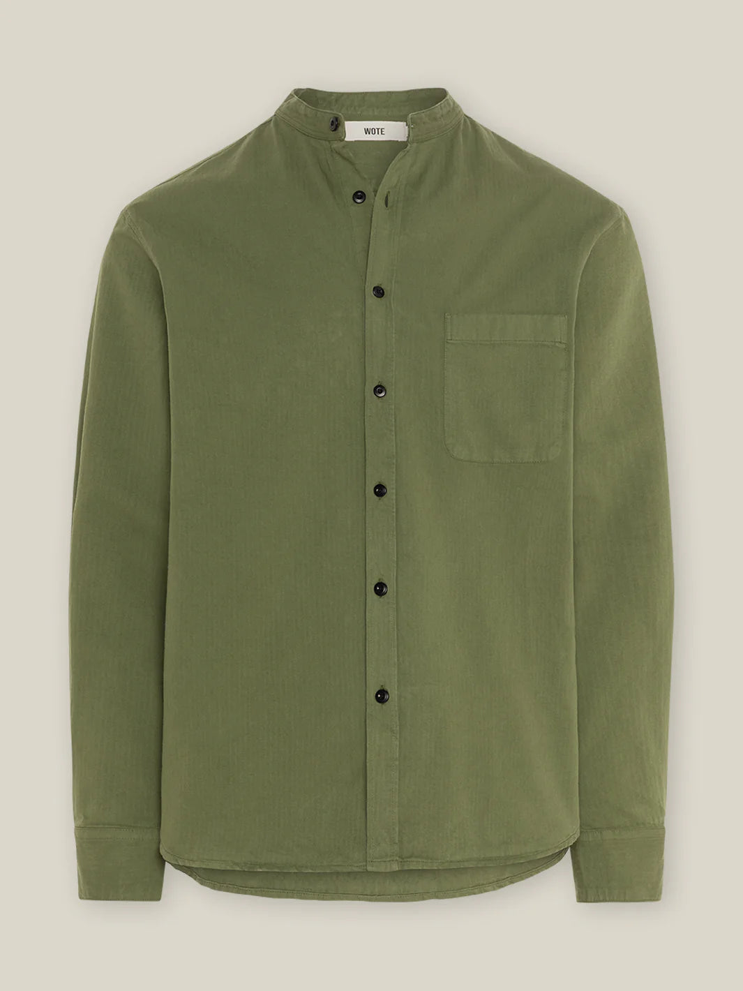 WOTE STAND UP COLLAR SHIRT OLIVE