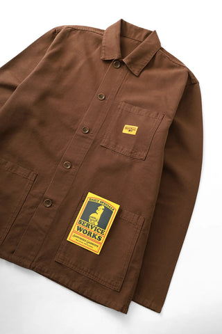 SERVICE WORKS CLASSIC CANVAS COVERALL JACKET BROWN